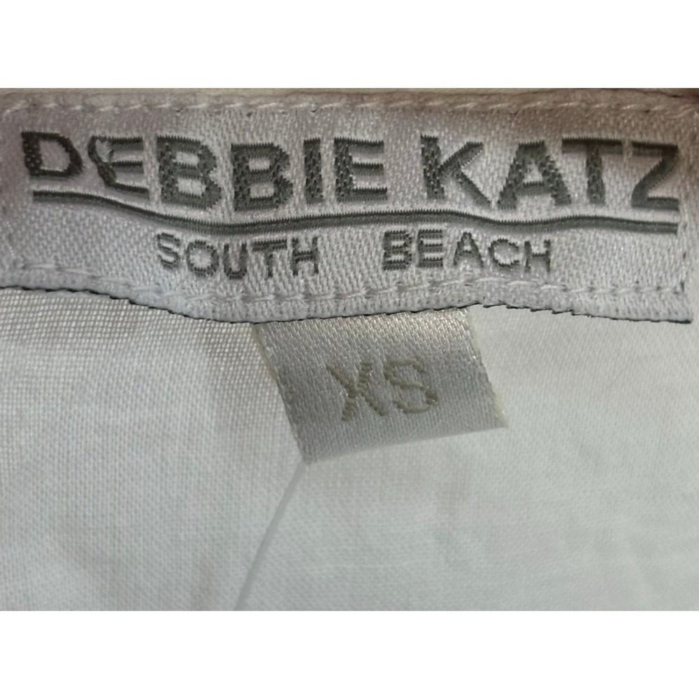 Debbie Katz Cover Up Mini Dress XS White Pink Summer Boho Beach Vacation - Picture 12 of 14